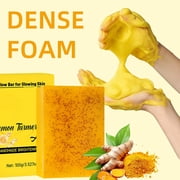 ONLYEOR Turmeric Soap for Spots Remover, Lemon Turmeric Soap Bars for Face Body, All Skin Types 100g (A)
