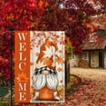 thumbnail image 3 of Hello Fall Gnome Small Garden Flag 12.5×18 Inch Double Sided Burlap Welcome Pumpkin Chrysanthemum Banner Outside Vertical Holiday Yard Flag, 3 of 6