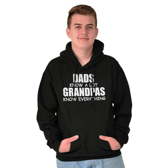 Dad Knows A lot Grandpa Everything Men's Big & Tall Graphic Hoodie Brisco Brands 2X