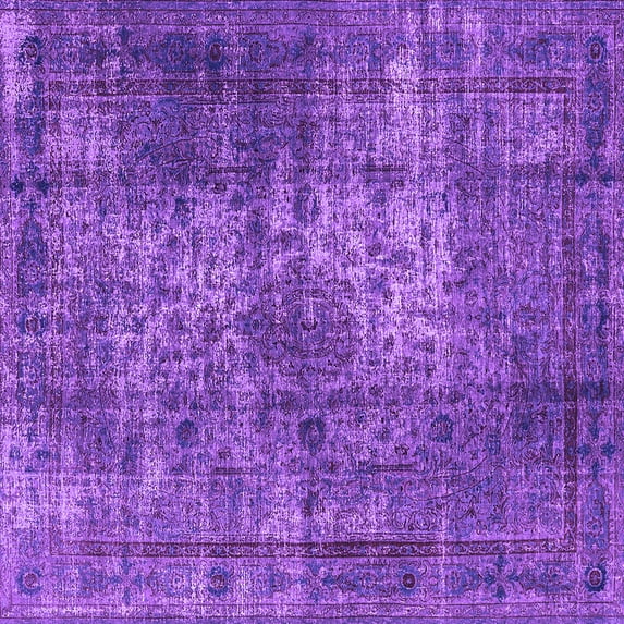 Ahgly Company Indoor Square Oriental Purple Industrial Area Rugs, 5' Square
