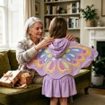 thumbnail image 5 of Grblisyd Girls' Butterfly Swim Cover Up Hooded Terry Zip-Up Bathing Towel Suit Wrap with Pockets for Kids 10-12 Y, 5 of 6