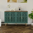 thumbnail image 5 of MROJISC Brown Accent Cabinet,47.8'' Hollow Carving Sideboard Buffet Cabinet with 4 Doors for Entryway,Living Room,Bedroom,Dinning Room, 5 of 6