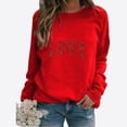 thumbnail image 2 of Tiqkatyck Valentine Shirts for Women, Women's Valentine's Day Sweatshirt Heart Shaped Love Printed Pullover Crewneck Long Sleeve Top, Valentine Sweatshirts for Women, Valentines Day Gifts Red, 2 of 4