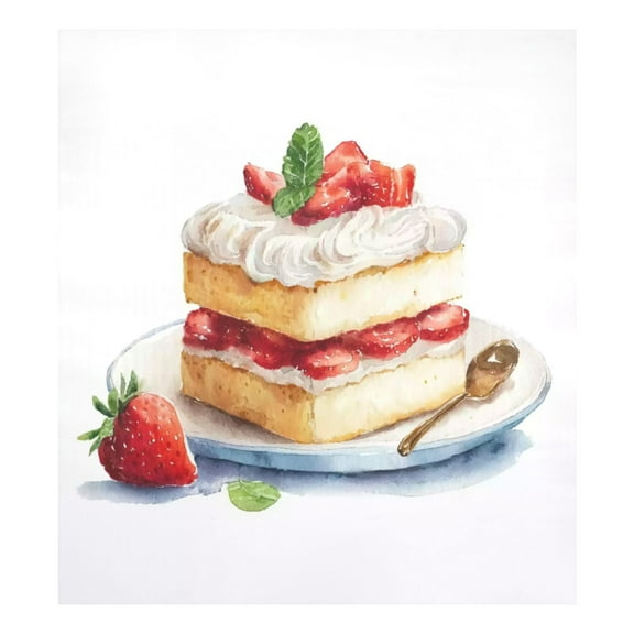 IAUYY Magnetic decorative sticker - 23x26 Inch PVC Refrigerator Decorative Cover, Removable DIY Art for Kitchen Appliances Watercolor Cake