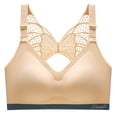 thumbnail image 6 of PMVFHDE Sports Bra Women Plus Size Push Up Racerback Yoga Workout Top Wirefree Seamless Gym Fitness Activewear Beige, 6 of 8