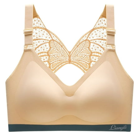 LEEy-World Womens Lingerie With String Quick Dry Underwear Bras Size Fitness Running L Shockproof Woman Beige 6XL