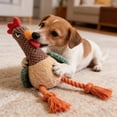 thumbnail image 4 of Juguete interactivo de tira y afloja con forma de gallo para perros, con sonidos y cuerda de algodón, ideal para Pascua. Juguete de peluche para perros y gatos., 4 of 6