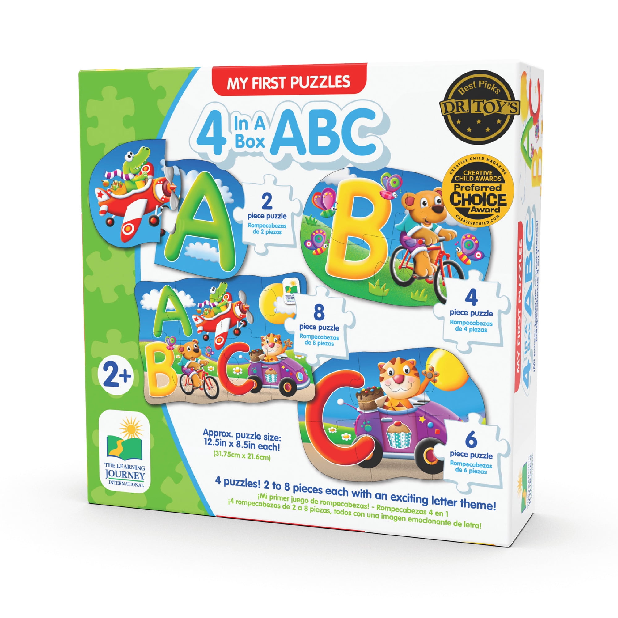 Colors and Shapes 2-Pack Set Lift & Learn Puzzles Featuring Letters 