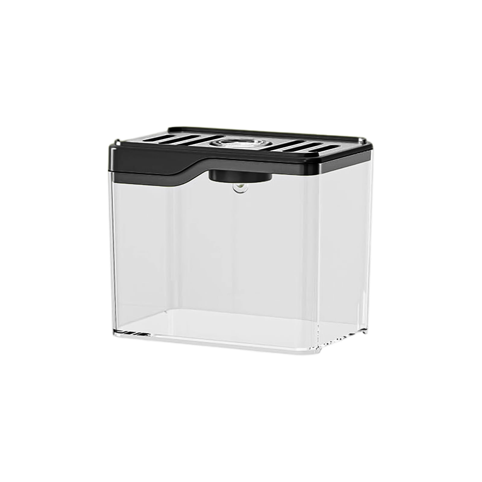 Fish Tank, Mini Plastic Quadrate Aquariums, Fish Aquariums, Tiny Cube Tank for Office, Table, Living Room, Desk with LED Lighting (Black)