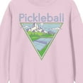 thumbnail image 2 of Pickleball Court Adult Pink Crew Neck Sweatshirt-XL, 2 of 5