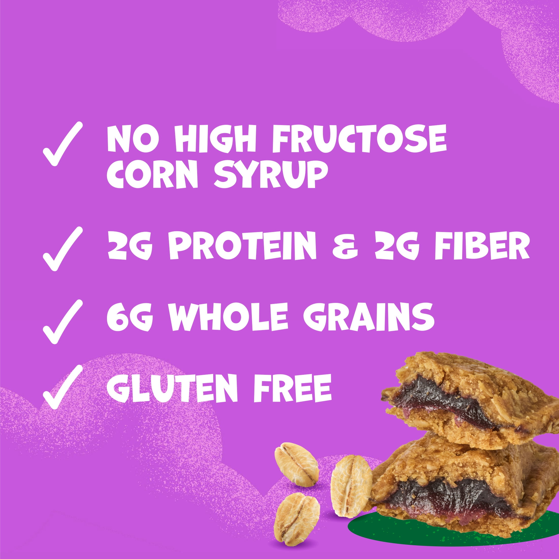 Goodies Grape PB&J Poppers Kids' Snack Bars with Peanut & Oat Crust, 24 Count