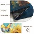 thumbnail image 6 of 6'x9' Area Rugs, Yellow Sunflower Indoor Outdoor Area Rug for Living Room Bedroom, Spring Butterfly Teal Abstract Vintage Washable Bathroom Rugs Kitchen Floor Carpet Mats Home Decor Aesthetic, 6 of 8