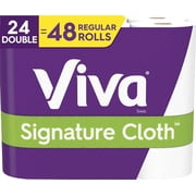 Viva Signature Soft & Strong Paper Towels, Choose-A-Sheet, White, 4 Packs of 6 Double Rolls (24 Double Rolls Total)