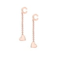 thumbnail image 5 of Personalized Planet Women's Initial Earring with Heart Dangle Button Drop Earrings, 5 of 5