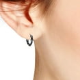thumbnail image 4 of Cool Black Balinese Hoop .925 Silver Hoop Earrings, 4 of 4