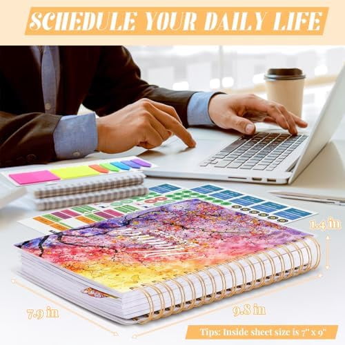 Planner 2026-2027, Large 18 Months Academic Daily Weekly Monthly Planner Yearly Agenda Jan. 2026–June. 2027, 7.9" x 9.8", Page Tabs, Separator Page, Pocket Folder, Bookmark, Stickers, Sticky Note Set