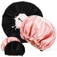 thumbnail image 1 of Shisuyan 4pcs Satin Sleep Caps Adjustable Satin Bonnet Hair Bonnet for Sleeping Cooking Shower, 1 of 9