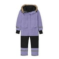 thumbnail image 5 of newwalpole Toddler Snow Suit One Piece Snow Pants Kids Girls Boys Warm Winter Snowsuit Outdoor Waterproof Windproof Ski Pants Purple for Size 18-24 Months, 5 of 6