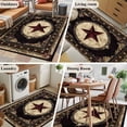 thumbnail image 6 of Texas Star Area Rugs 3x5 ft Western Retro Red Star Rustic Farmhouse Washable Rug Non Slip Indoor Carpet Absorbent Floor Mat for Living Room Bedroom Dining Room, 6 of 9
