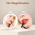 thumbnail image 2 of Travel Mirror with Light, 1X/10X Magnification Compact Mirror, Rechargeable LED Purse Mirror, Portable Lighted Pocket Mirror (White), 2 of 7