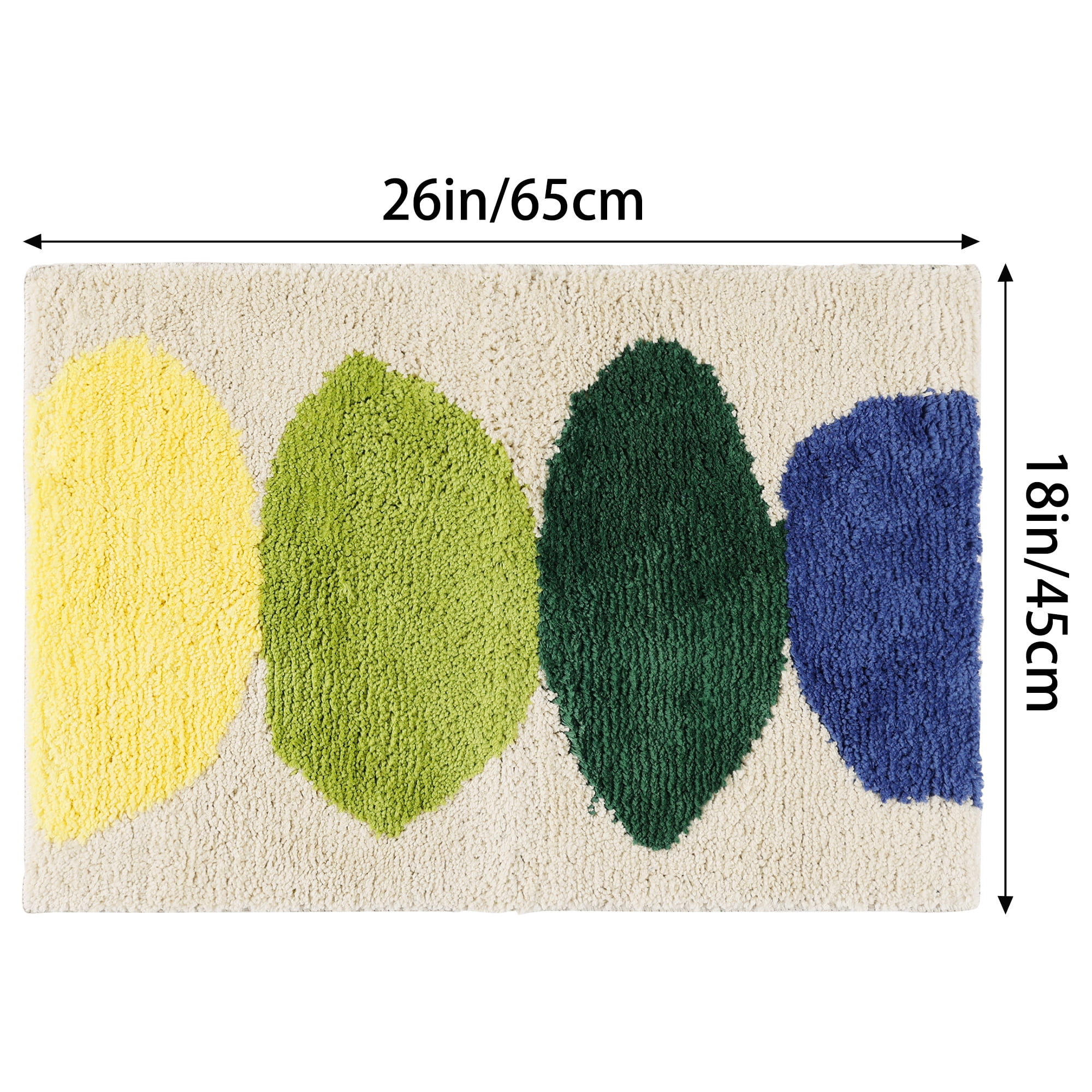 Unique Bargains 2 Pcs Printing Bath Mats Non-Slip Quick Dry Rugs for Bathroom Beige 18" x 26"