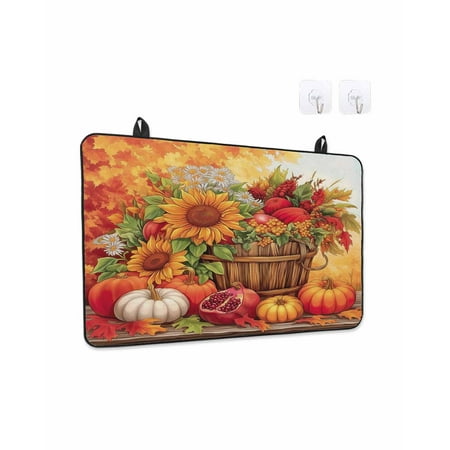 Stove Top Covers for Electric Stove Orange Pumpkins Fall Kitchen Glass Ceramic Electric Cooktop Covers 31 x24 Thanksgiving Sunflower Botanical HeatResistant Oven/Countertop/Dishwasher Protector