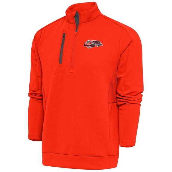 Men's Antigua Orange Cincinnati Bengals Team Logo Throwback Generation Quarter-Zip Pullover Top