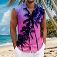 thumbnail image 2 of LTTVQM Hawaiian Shirts for Men 2026 Summer Beach Sleeveless Button Down Shirt Casual Loose Tropical Print T Shirts Basic Clothing Pink L, 2 of 5