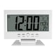 thumbnail image 5 of Reloj despertador de mesa con sensor de sonido digital LCD, calendario y pantalla de temperatura, color plateado, 5 of 13
