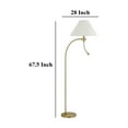 thumbnail image 3 of Ashy 68 Inch Task Floor Lamp, Gooseneck LED, White Shade Gold Arc Pole, 3 of 8