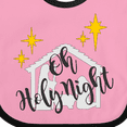 thumbnail image 4 of Inktastic Oh Holy Night Christmas Nativity with Yellow Stars Boys or Girls Baby Bib, 4 of 4