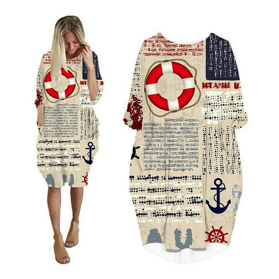 CLOOCL Women Summer Dresses Retro Newspaper Print Loose Casual Dress Streetwear Pocket Robe Dress