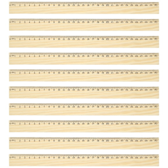 Uxcell 12 Inch Wooden Rulers, 24Pcs Drafting Ruler Measuring Drafting Tools with Centimeters for Office Home Teacher Drawing Supplies, Wood