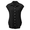 thumbnail image 7 of T Shirts For Women Womens Tops Casual Solid Color Breathable Single Breasted Shirts Short Sleeve Tops, 7 of 7