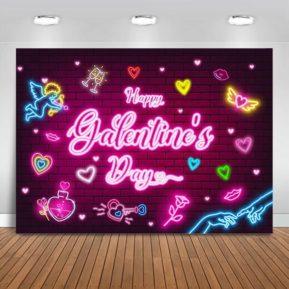 Happy Galentine's Day Backdrop Pink Galentine's Day Photography Background for Girls Pink Heart Valentine's Day Party Decorations Banner Photo Booth Props