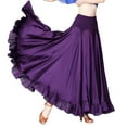 thumbnail image 3 of YM YOUMU Women Elastic Waist Satin Ruffle Ballroom Skirt Modern Dance Swing Waltz Tango Dancewear, 3 of 3