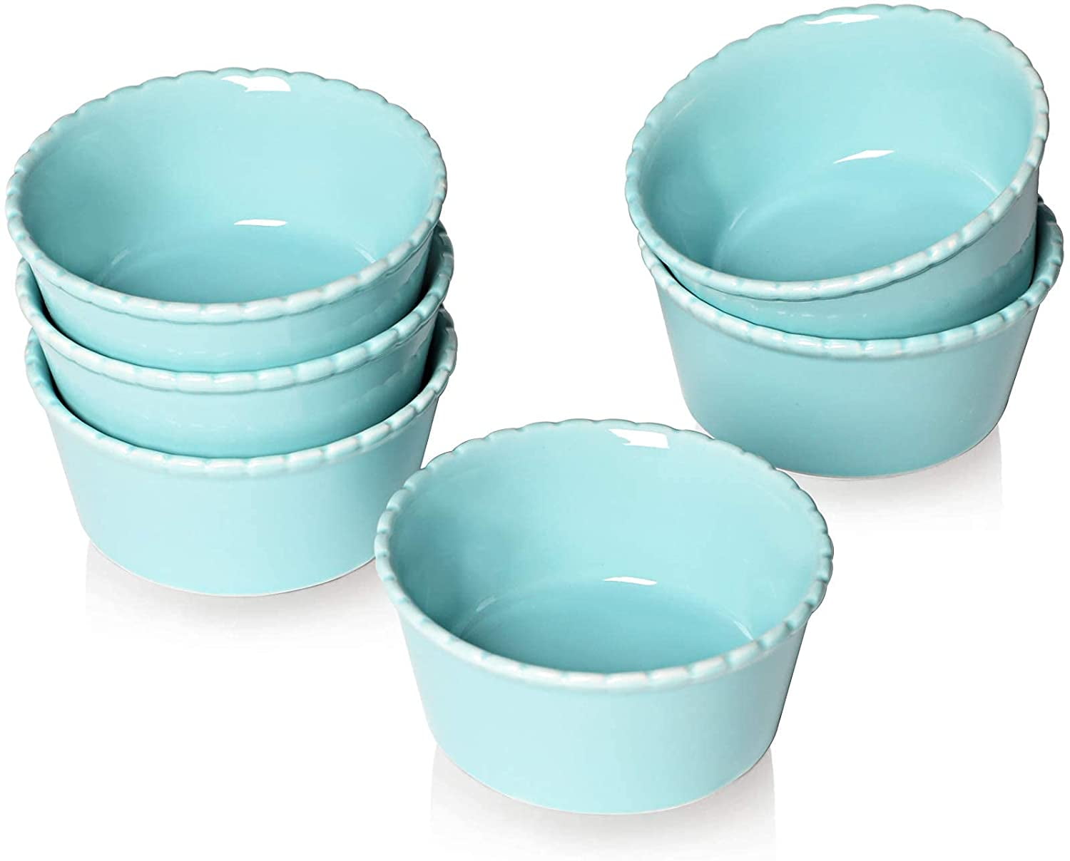 Ceramic Ramekins,4oz Souffle Dishes Bakeware Set for Home Kitchen Set