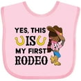 thumbnail image 3 of Inktastic Yes, This is My First Rodeo- Cowgirl in Hat and Boots Girls Baby Bib, 3 of 4