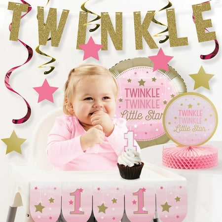 One Little Star Girl 1st Birthday Party Decorations Kit Walmart Com