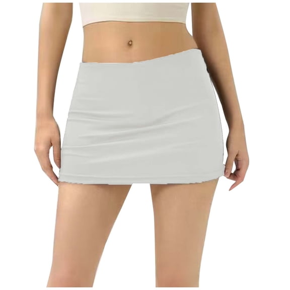 HGIEYS Skorts Skirts for Women Mid-Waisted Side Split Mini Skorts with Shorts