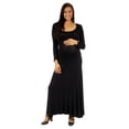 thumbnail image 2 of Women's Maternity Long Sleeve Scoop Neck Maxi Dress, 2 of 8