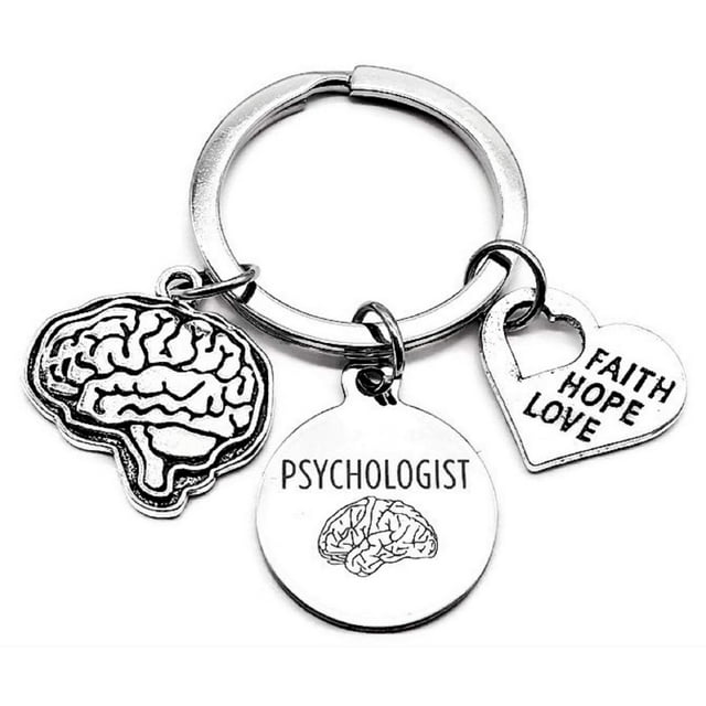 Psychologist Keychain, Child Psychologist Keychain, Psychology, Psych Student Gift, Human Brain Keychain, Faith Hope Love Keychain, Doctor Gift, Neurologist Gift, Psychologist Key Ring