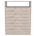 thumbnail image 1 of TUHOME Peru L Four Drawer Dresser - Light Gray/White Engineered Wood, 1 of 8