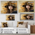 thumbnail image 4 of Designart "Glam Gilded gracefulness Woman Portrait I" Fashion Floater Framed Canvas Print, 4 of 7