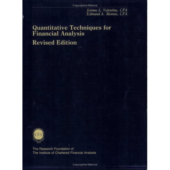 Pre-Owned Quantitative Techniques for Financial Analysis (Paperback) 0256022682 9780256022681