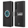 thumbnail image 1 of Head Case Designs Officially Licensed NHL San Jose Sharks Puck Texture Leather Book Wallet Case Cover Compatible with Samsung Galaxy S22+ 5G, 1 of 6