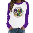 thumbnail image 2 of Qiopertar Mode Femmes Imprimé Col Rond Pull Tops Manches Longues Blouse Confortable Chandail en Molleton Offres de la Semaine Liquidation Moins de 5$ jusqu'à 90 % de Réduction, 2 of 4
