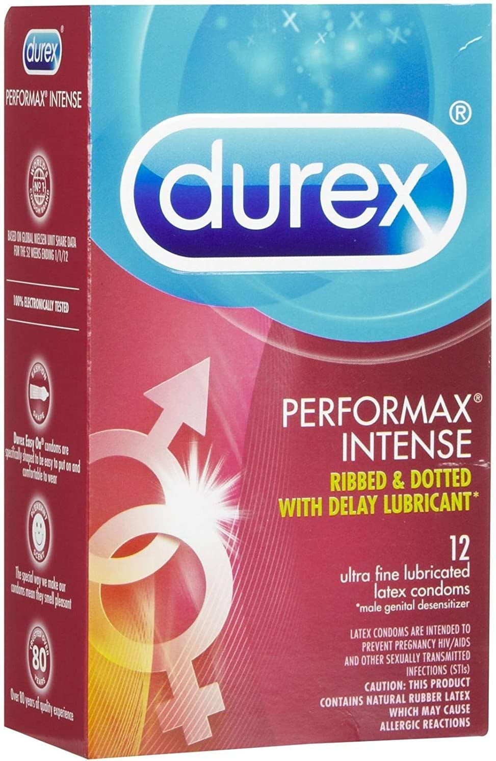 Durex Performax Intense Lubricated Latex Condoms Ct Walmart Com