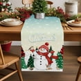 thumbnail image 2 of Teal Snowman Christmas Dresser Scarf Farmhouse, Dining Table Decorations for Wedding/Parties, Xmas Tree Snowflake Elk Winter Table Runner 90 Inches Long for Kitchen Dining, 13 x 90 In, 2 of 9