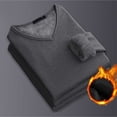 thumbnail image 5 of Blekii Men's V-Neck Thermal Shirt, Fleece Lined Base Layer Top, Thickened Warm Undershirt for Winter, Soft Brushed Interior, Comfortable for All-Day Wear, Essential Cold Weather, 5 of 6